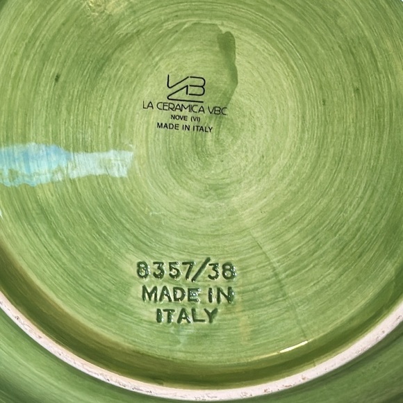 La Ceramica Numbered Made in Italy Raised Leaf Textured Pattern Serving Bowl - Picture 5 of 6